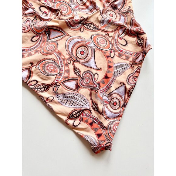 ALC Cleo Orange Rose Multi Graphic Plunge V-Neck One Piece Swimsuit, Size S - Picture 9 of 12